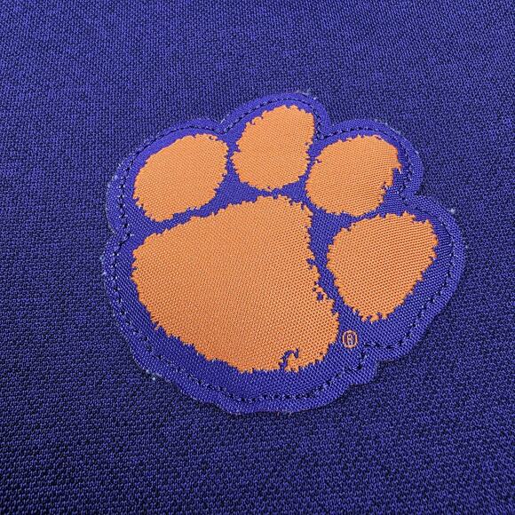 Clemson Tigers Shirt Mens Medium Purple NCAA Football Polo Champion Wicking - Picture 11 of 16